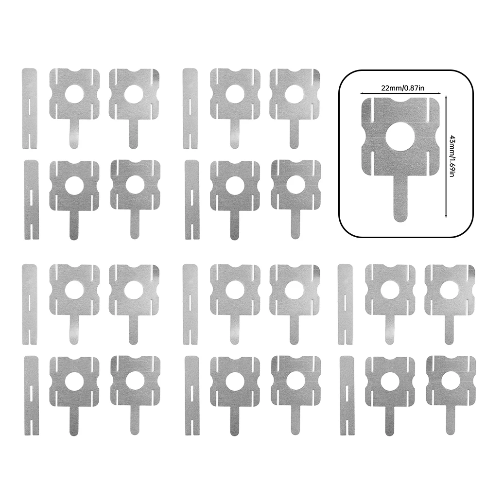 30 Stück Stahlband-Nickelstreifen-Verbindung für Batteriekombination, hohles Nickelblech, vernickeltes Stahlzubehör Image
