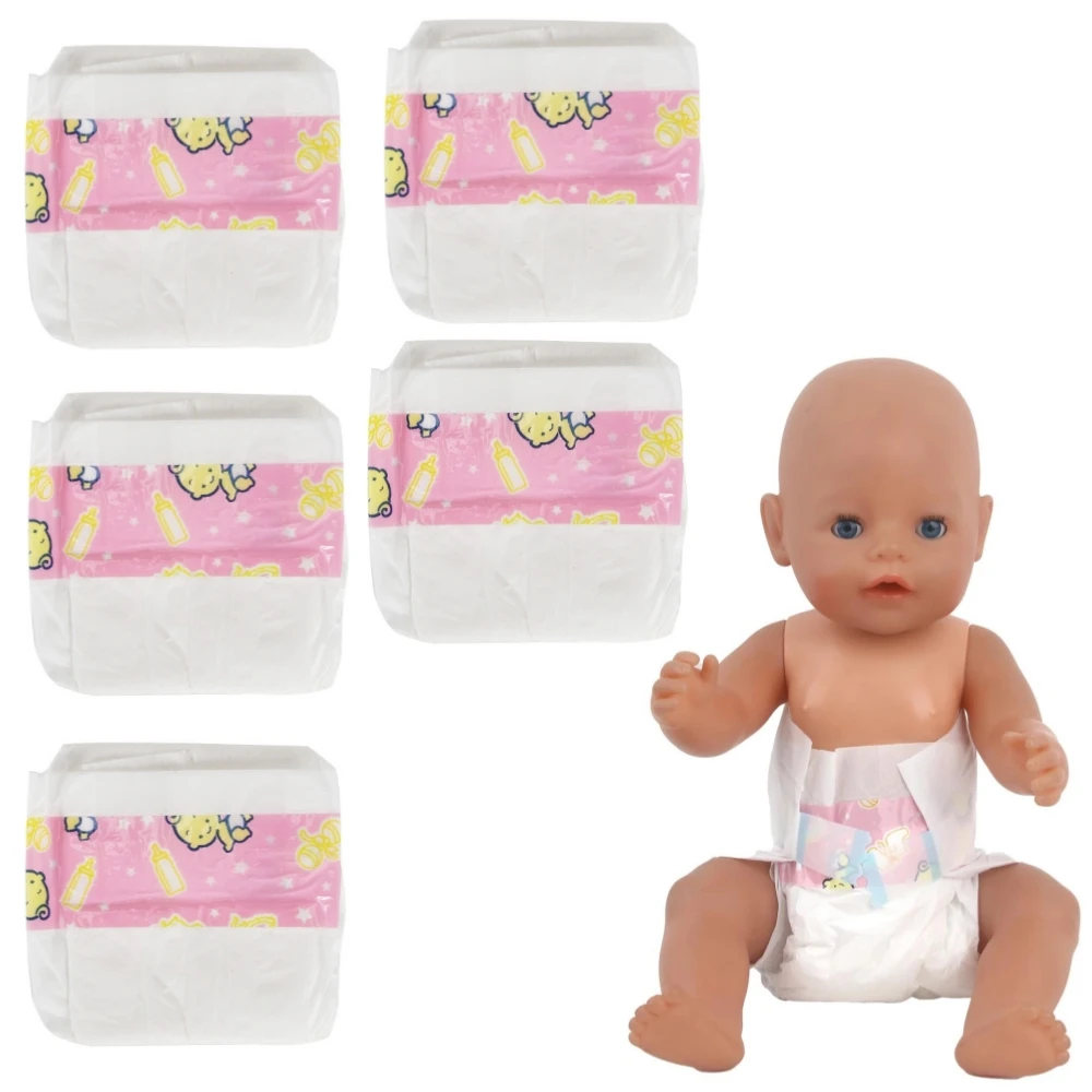 1/3/5 Stück Babypuppen Windeln Hosen tragen für 14-18 Zoll Babypuppen und andere ähnliche Puppen 43 cm Baby Born Doll Unterwäsche Puppenlätzchen Image