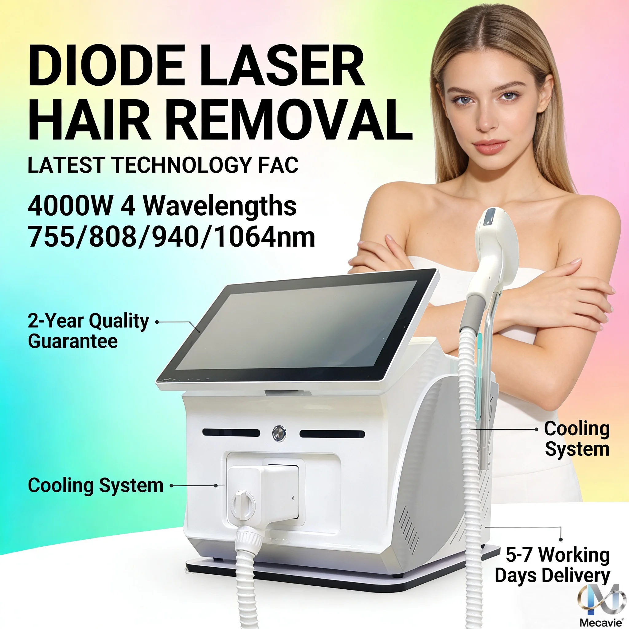 2026 Neue 5000W FAC-Diode 755 808 1064 940nm 4-Wellen-Laser-Diode Eis-Titan-Laser Schmerzfreie Haarentfernungsmaschine Image