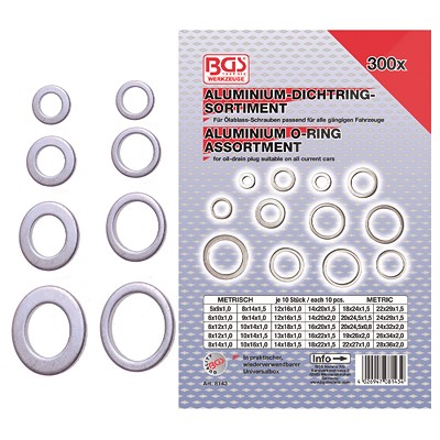 Bgs Aluminium-Dichtring-Sortiment, 300-tlg. [Hersteller-Nr. 8143] Image