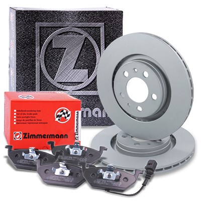 Zimmermann Bremsscheiben + Bremsbeläge Vorderachse [Hersteller-Nr. 10697278] für Audi, Seat, Skoda, VW