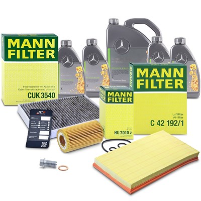 Mann-filter Inspektionspaket Set A + 9l 5W-30 Motoröl [Hersteller-Nr. 40974795] für Mercedes-Benz