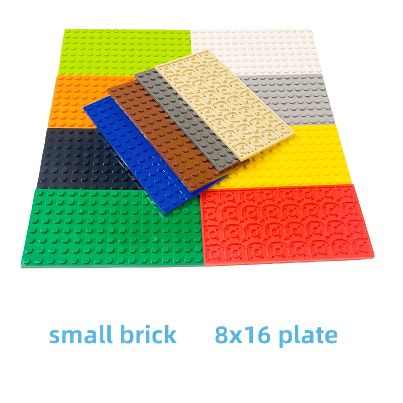 10 PZ 8x16 Punti Double Sided Building Blocks Piastra Base Piccole Particelle Piatto Sottile Mattoni FAI DA TE Creativo 92348 Giocattoli Educativi