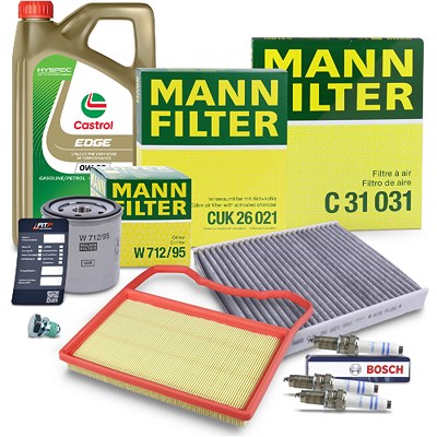 Mann-filter Inspektionspaket Set C + 5l 0W-20 LL IV Motoröl [Hersteller-Nr. 40974491] für Seat, VW