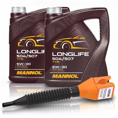 Mannol 2x 4 L Longlife 504/507 5W-30 + Einfülltrichter [Hersteller-Nr. MN7715-4] Image