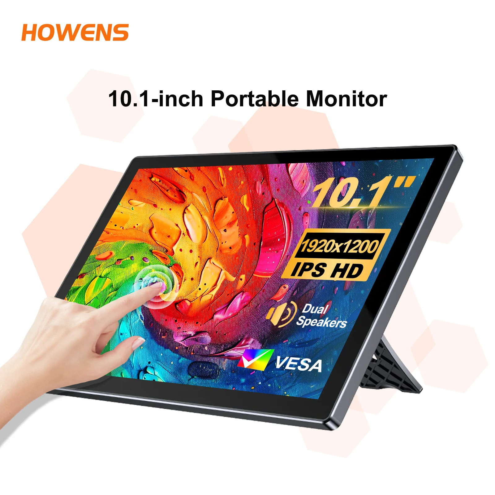 10,1-Zoll-Touch-Monitor 60 Hz IPS 1920 x 1200 Touchscreen-Unterstützung für PC-Laptops, Auto-Systemam VESA 75 x 75 mm zweites Display Image