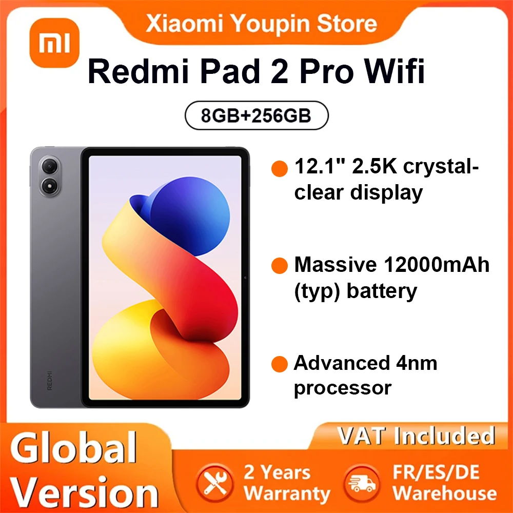 Globale Version Xiaomi Redmi Pad 2 Pro 12,1 Zoll 2,5 K 120 Hz Bildwiederholfrequenz 12000 mAh Akku Snapdragon ® Mobile Plattform der 7. Generation 4 Image