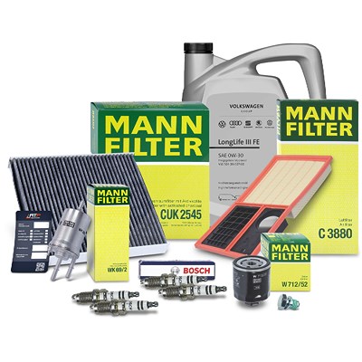 Mann-filter Inspektionspaket Set D + 5l 0W-30 Motoröl [Hersteller-Nr. 41171585] für Seat, Skoda, VW