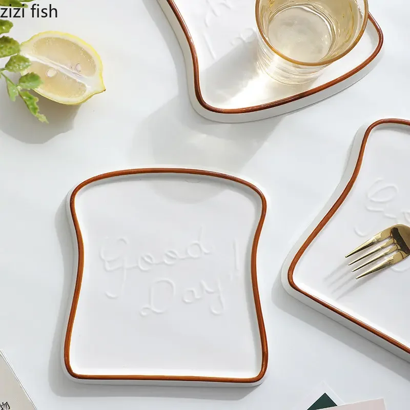 Keramik Teller Haushalt Kreative Brot Platte Toast Platte Dessert Platten Kuchen Platten Frühstück Platten Keramik Geschirr