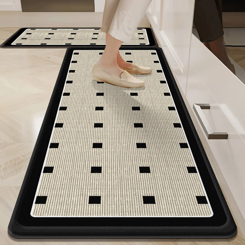 VIKAMA 2 Stück Küchen-Fußmatten, rutschfest, wasserabsorbierend, ölabsorbierend, für Eingangstür, Badezimmer, Heimdekoration