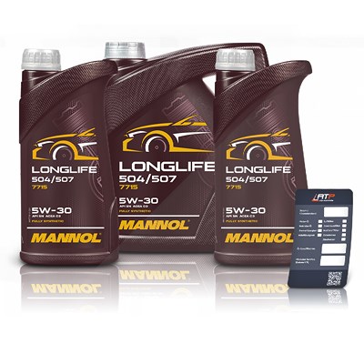 Mannol 6 L Longlife 504/507 5W-30 + Ölwechsel-Anhänger [Hersteller-Nr. MN7715-4] Image