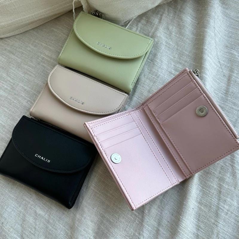 CHALIS - Portafoglio Luv fy, portafoglio porta carte da donna, portafoglio in pelle PU da donna, portafoglio a tre ante, porta carte d'identità, regal