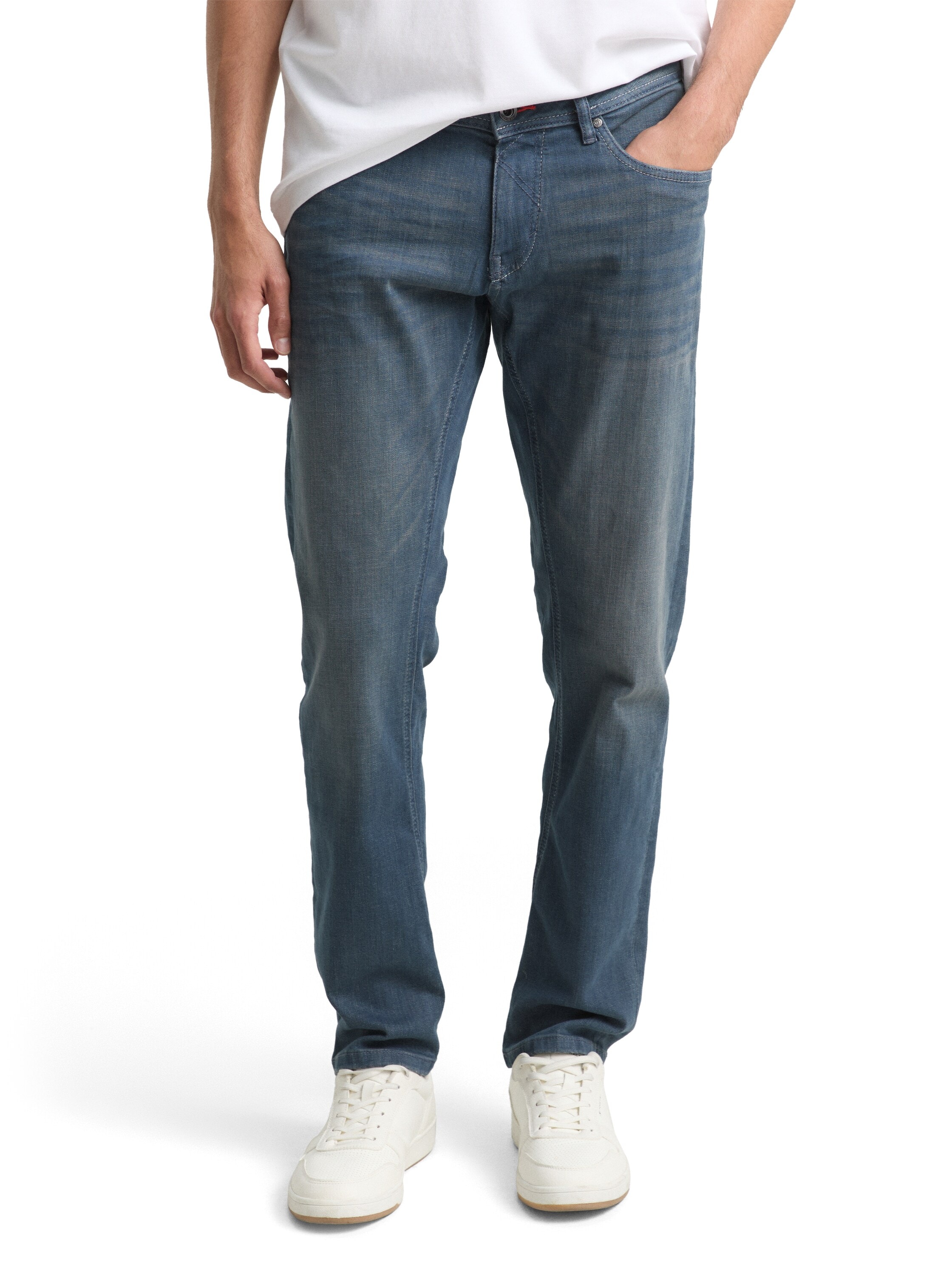 Tapered-fit-Jeans TOM TAILOR, Herren, Gr. 36, Länge 30, schwarz stone blau grau denim, Denim/Jeans, Obermaterial: 85% Baumwolle, 13% Polyester, 2% Elasthan, unifarben, regular fit knöchellang, Jeans