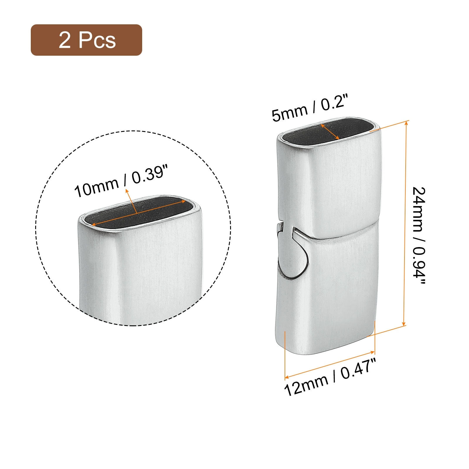 Flat Leather Clasps, Flat Closure End Caps, Stainless Steel Clasps Closures Leather Buckle
