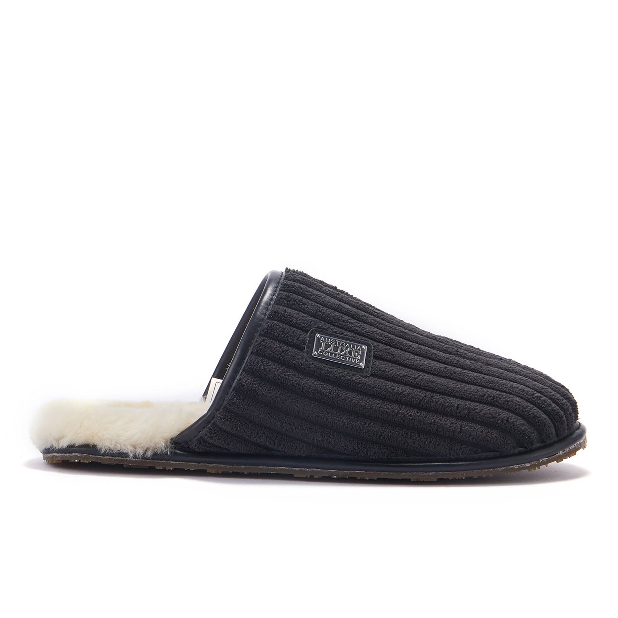 Schwarze Herren-Pantoletten mit geschlossenem Kordelzug Image