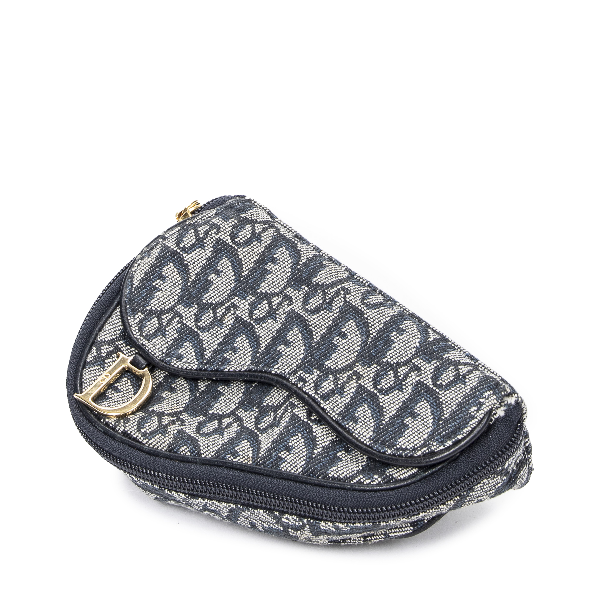 Dior Pre-owned Womens Mini Saddle Cosmetic Pouch - Blue/navy - One Size | Dior Pre-owned Sale | Discount Designer Brands