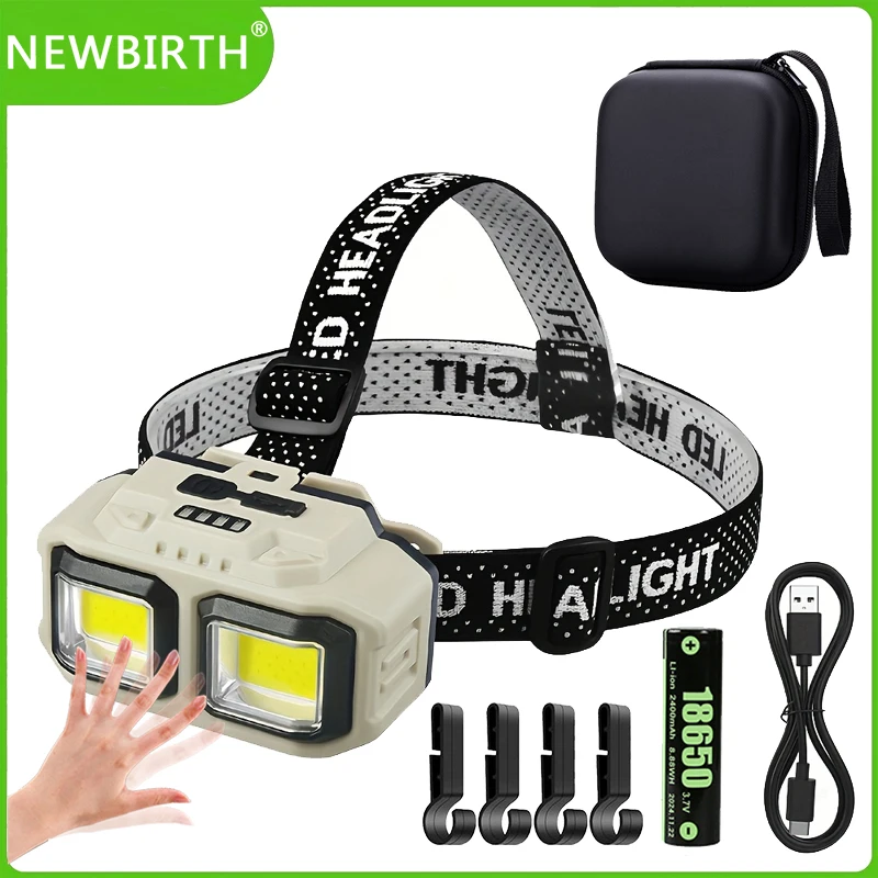 COB-LED-Scheinwerfer, wiederaufladbarer Scheinwerfer, wasserdichtes Arbeitslicht für Outdoor-Camping, Angeln, Weihnachtsgeschenke für Reparaturarbeiten Image