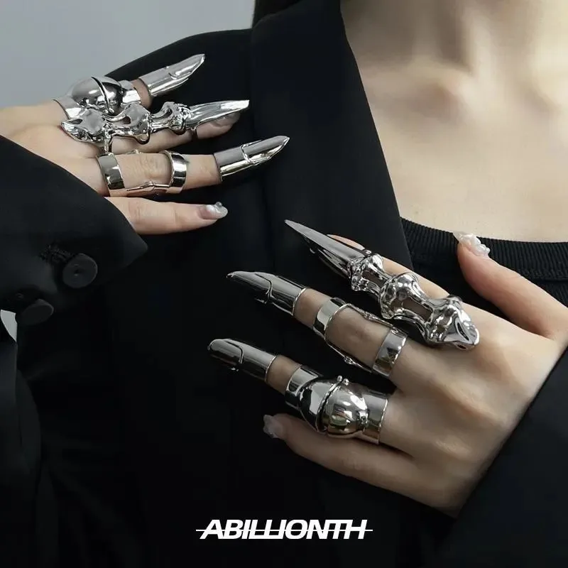 Metall-Exoskelett-Zeigefingerring, Nischendesign, verstellbarer Fingerring mit fortschrittlichem Sinn Image