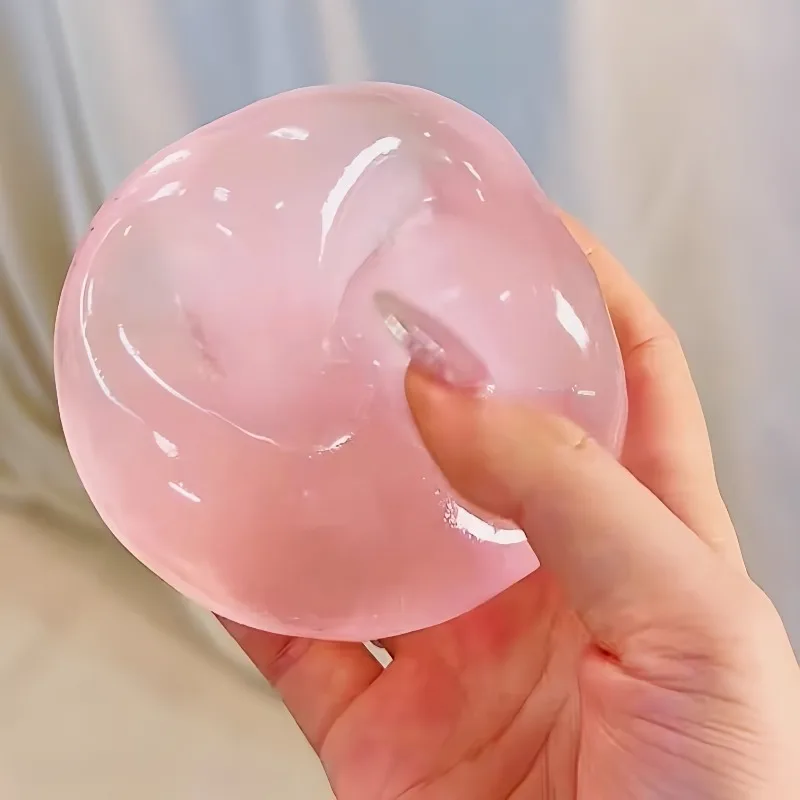 Giocattoli Squishy di maltosio rosa Mochi Giocattolo sensoriale antistress Giocattolo di decompressione a rimbalzo lento di maltosio trasparente simulato morbido