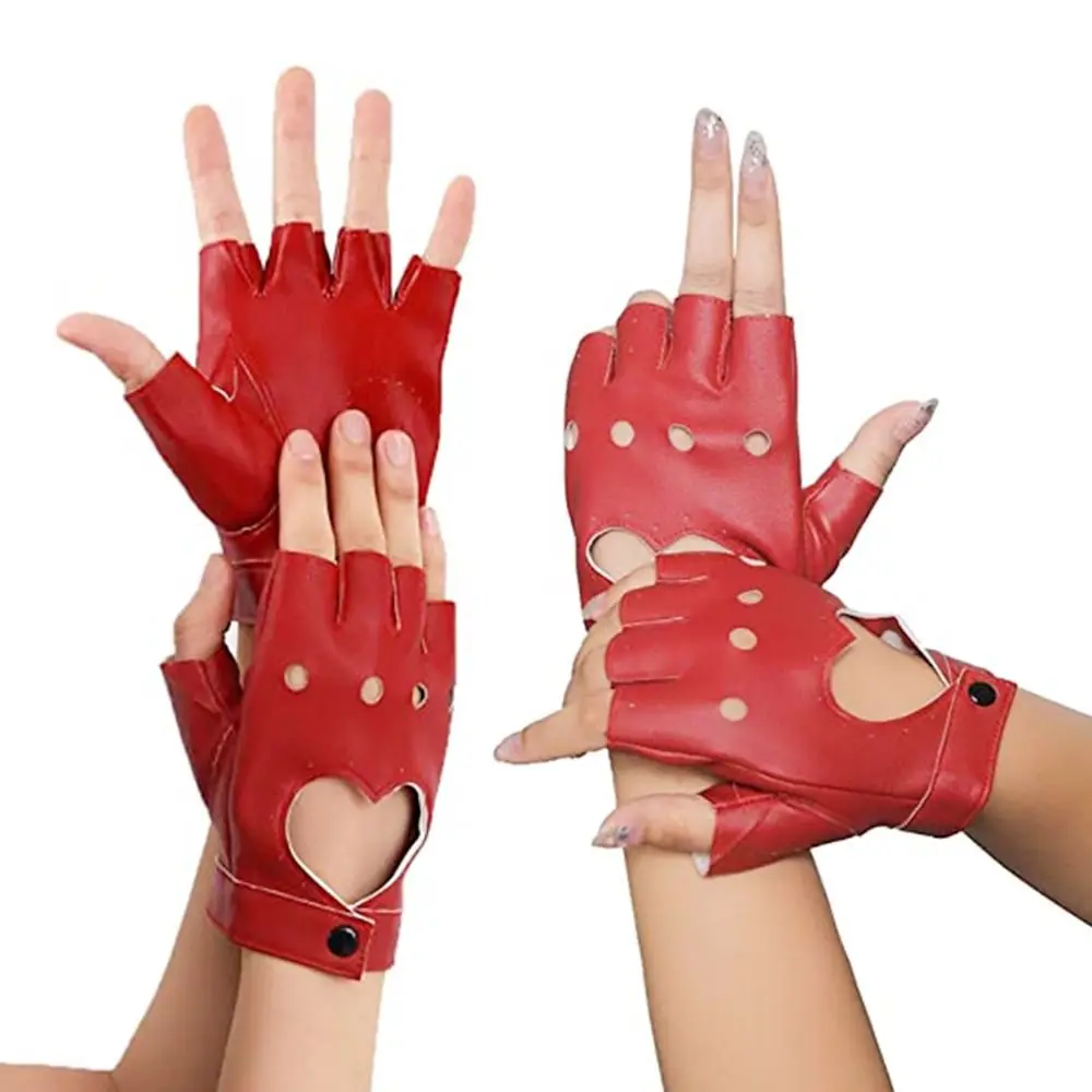 Neue Mode Frauen Männer Leistung Fäustlinge Cosplay Fäustlinge PU Leder Handschuhe Dame Fahren Kleid Fünf Finger Handschuhe