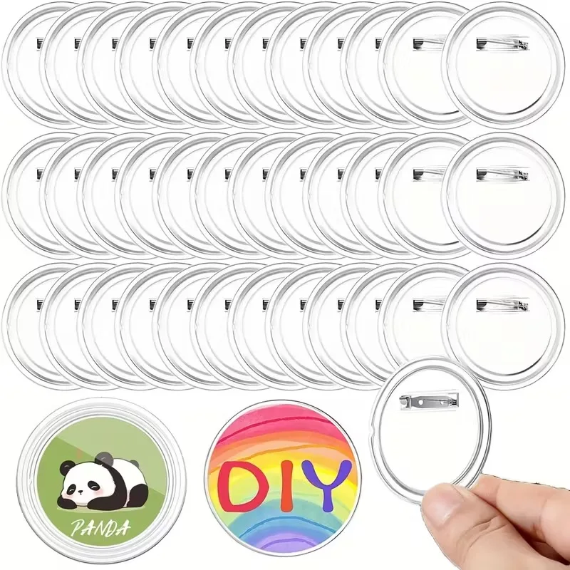DIY-Set zur Herstellung von Abzeichen, transparentes Acryl, Flip-Pin, Brosche, Fotonamen, Ausstellungsrahmen für Schulaccessoires, Geldbörse, Bastelmaterialien Image