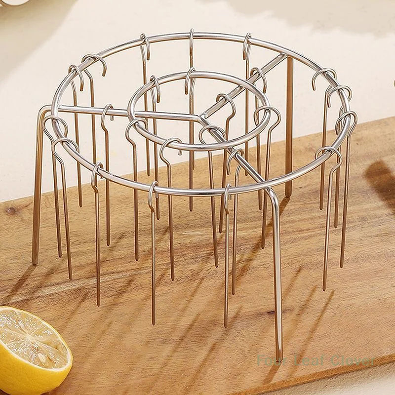 Vertikaler Grillrost aus Edelstahl für Luftfritteusen, abnehmbarer Saitengrill, vertikale Grillspießhalterung, 24-Backnadel Image