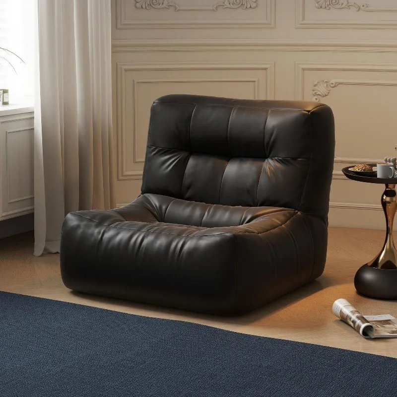 Leder-Wohnzimmersofa, Liege, bequem, weich, moderne Sofas, entspannend, faul, einfaches Sofa, Heiminterieur, dekorative Möbel Image