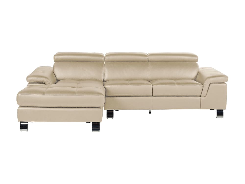 Canapé d'angle cuir 4 places taupe