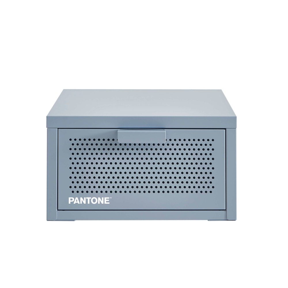 Table de chevet murale métal gris bleu 40cm