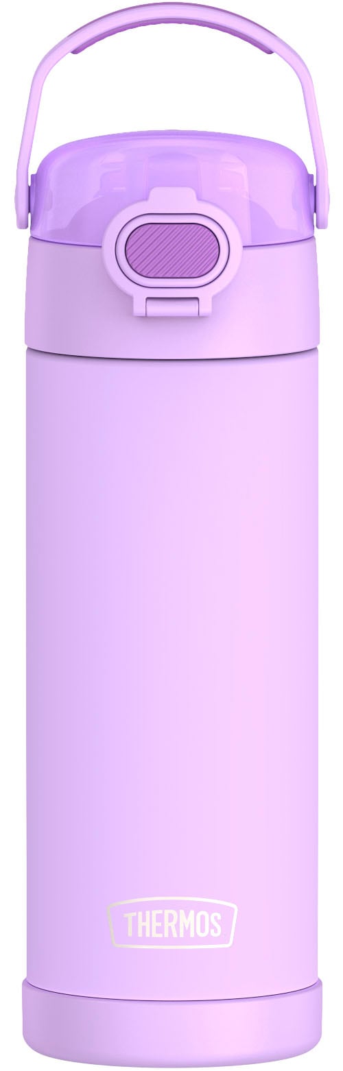 Isolierflasche THERMOS "FUNTAINER Water Bottle, doppelwandiger Edelstahl, spülmaschinenfest", neon lila, H:21,6cm, Edelstahl, Kunststoff, Silikon, Trinkflaschen, Isolierflasche, 0,47l, 12h kalt, mit dichschließendem Push Button Lid