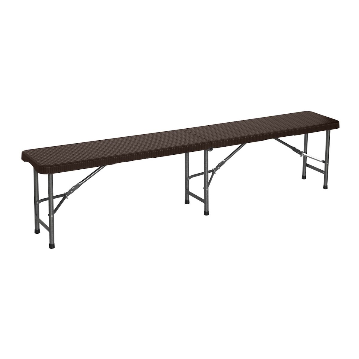 7H SEVEN HOUSE Klappbare Cateringbank in Rattanoptik 180 x 28 x 43 cm Braun 7house Image
