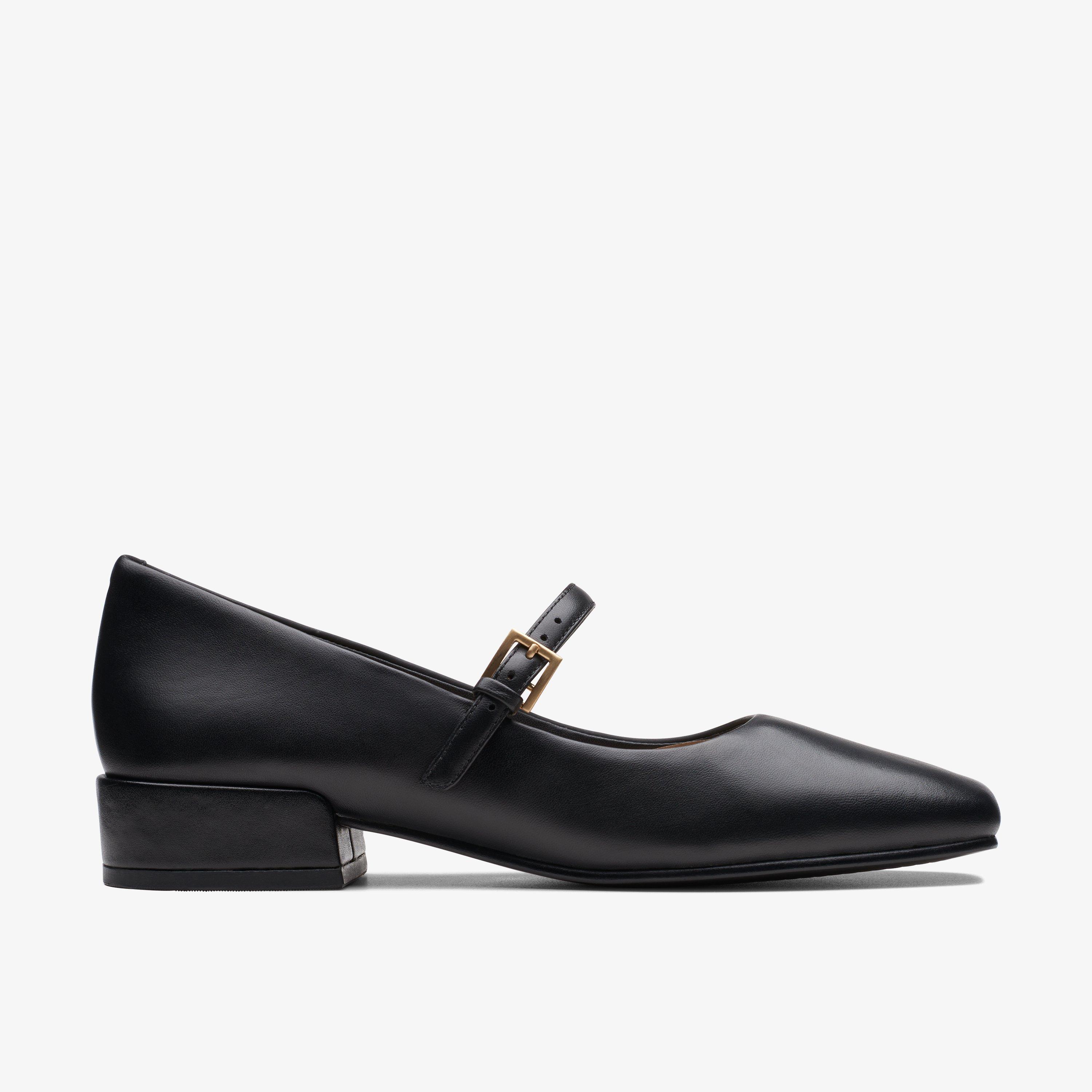 Seren 30 Schnalle Schwarze Leder Schuhe