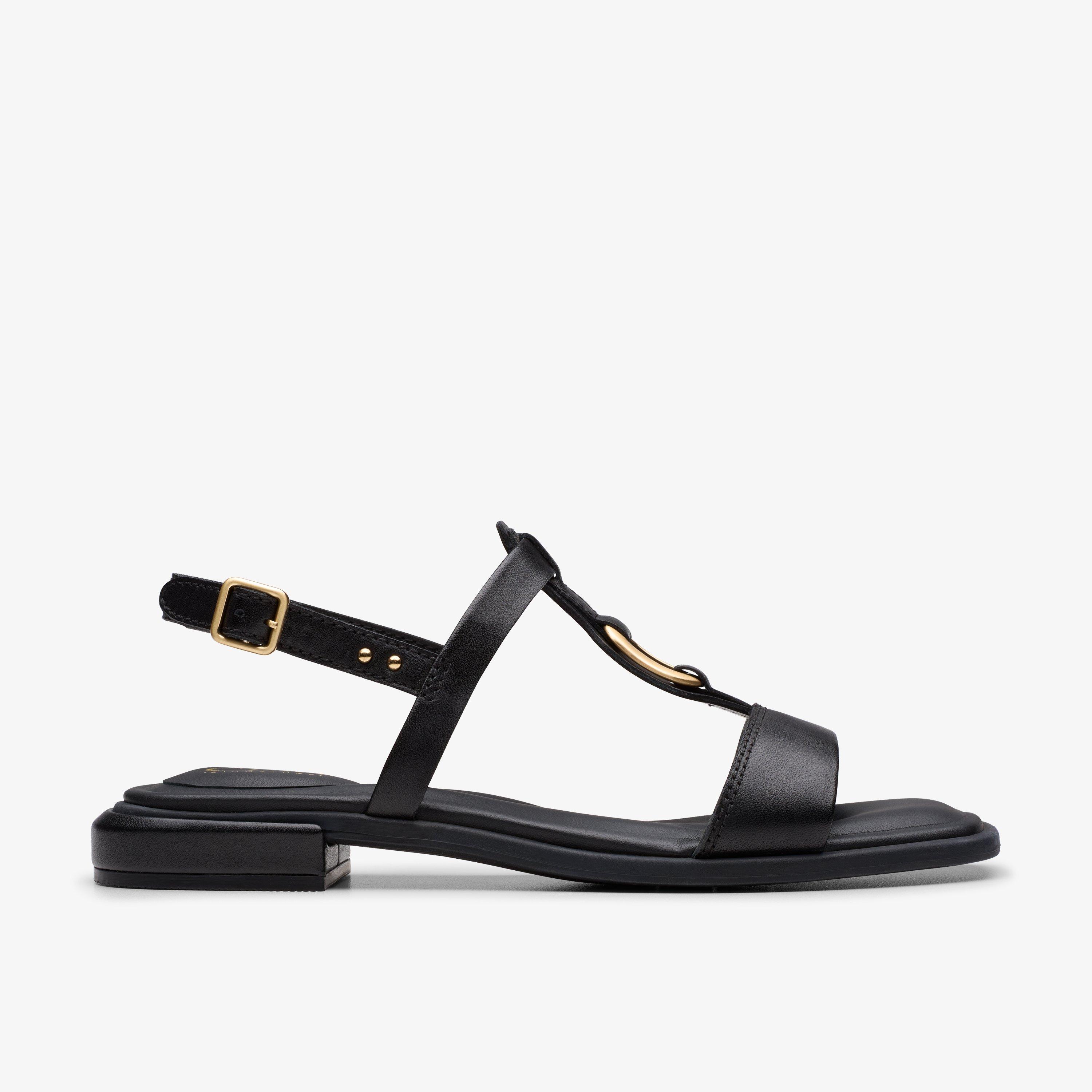 Ariany Sling Schwarze Leder-Sandalen Image