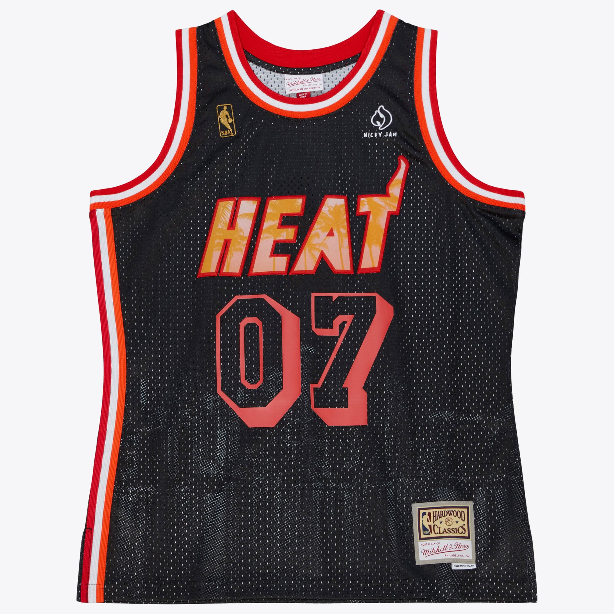 Maillot Swingman Miami Heat x Nicky Jam Mitchell & Ness – Noir - Homme Taille: L