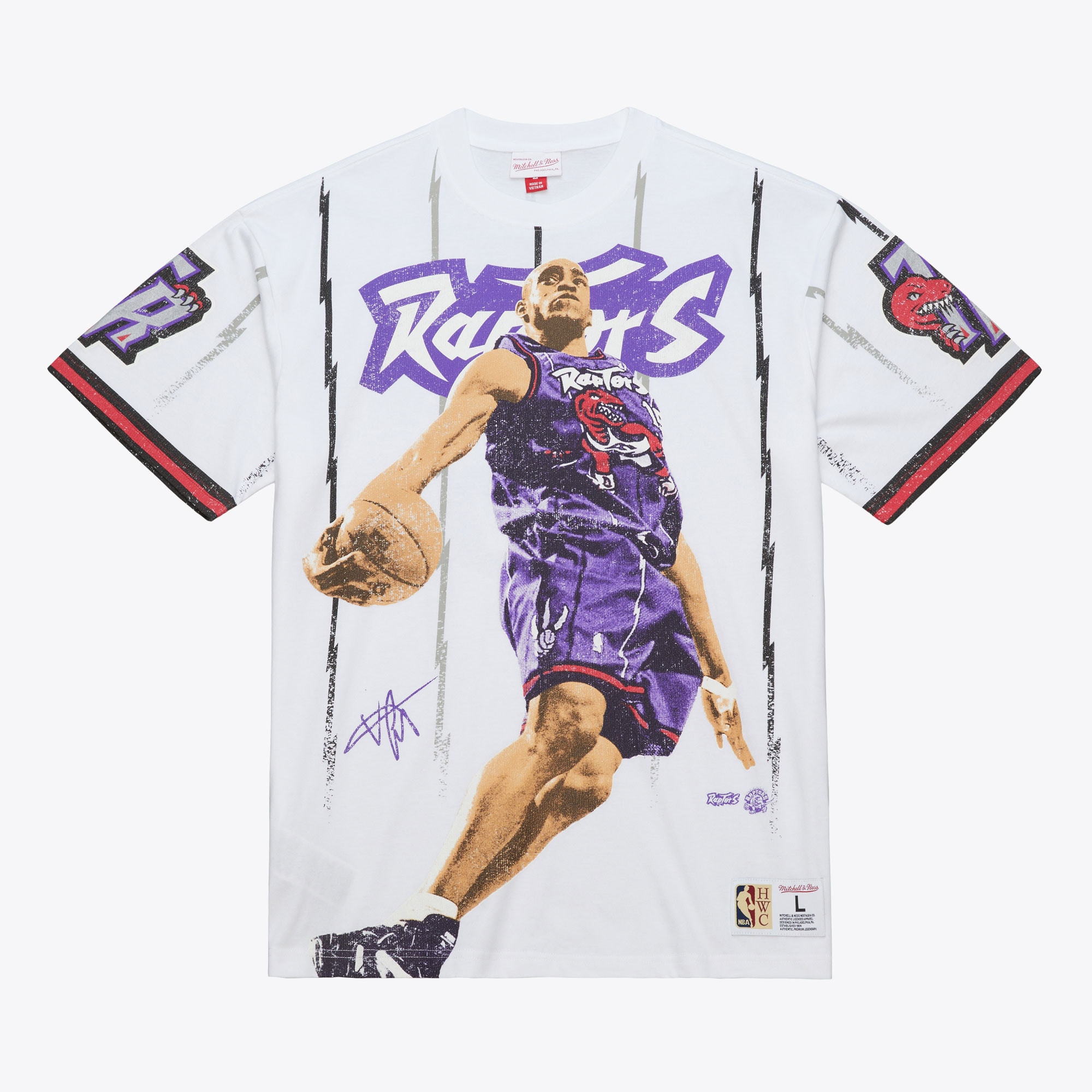 Toronto Raptors Mitchell & Ness Playmaker Player Vintage Logo T-Shirt – Herren Image