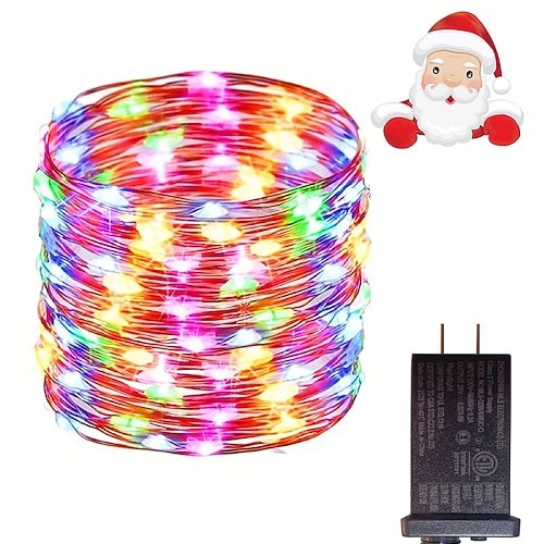 Weihnachtslichterkette für drinnen, Treppenhaus, Schlafzimmer, Hochzeit, Weihnachtsbaum, Feiertage, Party, stimmungsvolle Dekoration, Niedervolt-Stecker, 10/20/30/50/150/200 m Image