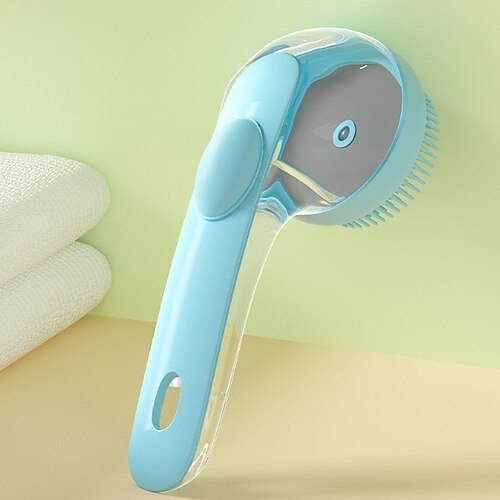 Hundeshampoobürste mit Seifenspender, Shampoo-Massagebürste mit langem Griff für die tägliche Reinigung in der Dusche Image