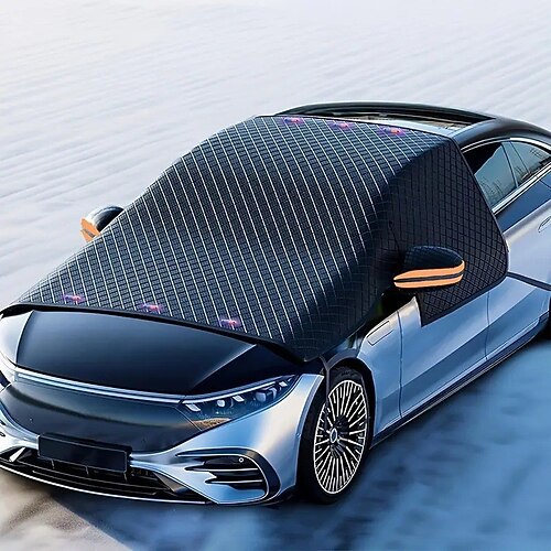 Große Auto-Windschutzscheibenabdeckung gegen Eis und Schnee – Auto-Windschutzscheiben-Schneeschutz mit Seitenfenster Rückspiegelschutz, magnetische Winter-Schneeschutzhülle für Autos, universell