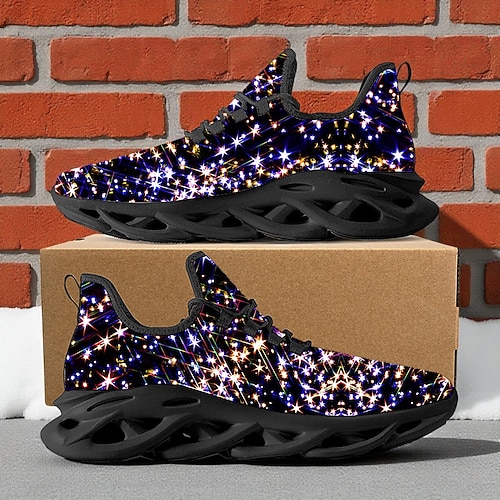 Herren-Sneaker mit Weihnachtsmotiv und Leuchteffekt – leuchtende LED-Lichter, bequeme Sportschuhe für Winterfeiertage, festliche Partys und Treffen im Freien Image