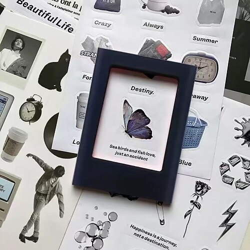 Boho-Stil, länglicher, 7,6 cm (3 Zoll) breiter, horizontaler magnetischer Fotorahmen aus Kunststoff, für Fujifilm Instax-Negative, zur Fotopräsentation, zum Festhalten schöner Momente, für Büro, Image