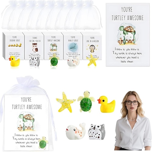 Weihnachtsgeschenke zur Mitarbeiteranerkennung in großen Mengen für Kollegen: Lustige Weihnachtsgeschenke, Harztiere mit Wortspiel, inspirierende Grußkarten, Dankeschön-Geschenk für Teammitglieder und Image