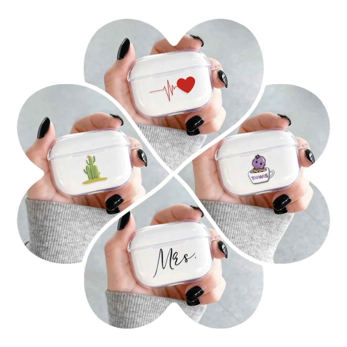 Aloe Vera Transparente Weiche Hülle Für Airpods 2 3 4 1 Hüllen Niedlich Für Airpods Pro 2 3 Hülle Silikon Klare Kopfhörer Abdeckung Fundas TPU Image