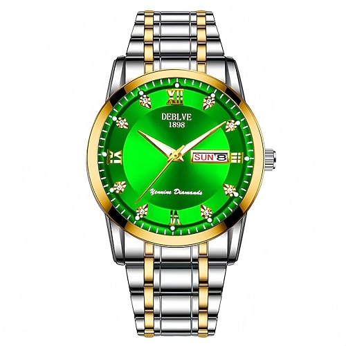 Modische Herren Armbanduhr Hochwertige Herren Quarz Uhr Datum Kalender leuchtendes Zifferblatt Strass Dekoration die beste Wahl für Valentinstagsgeschenke für Männer Image