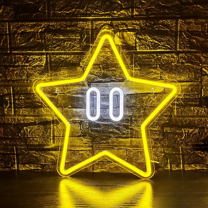 Star Neon Sign Gaming Neon Sign für Game Room Decor Man Cave Super Star Gaming Wall Decor Gamer Geschenke für Kinder Image