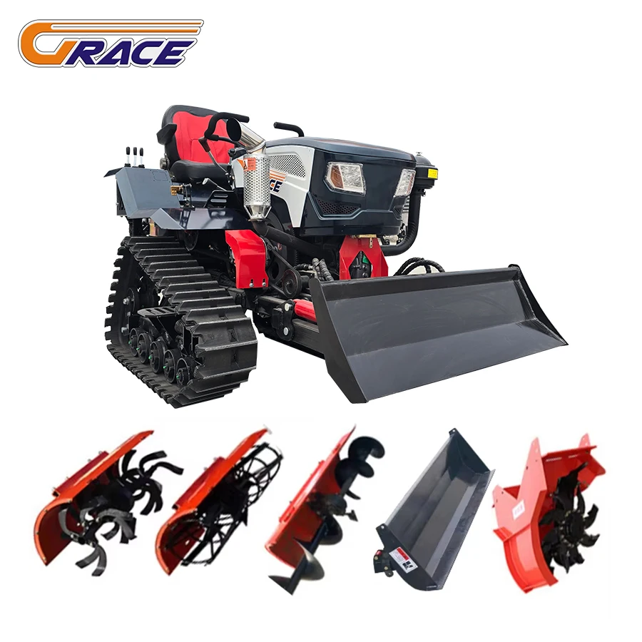 Günstiger chinesischer Mini-Raupentraktor 25 PS 30 PS 35 PS 40 PS 50 PS mit Gummiketten Raupentraktor Minibagger zu verkaufen Image