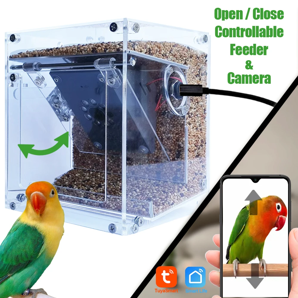 Tuya Smart Bird Feeder WIFI-Kamera, automatische Fernbedienung durch Tuya Smart Life App, gebaut mit Mikrofon, Anzeige für mehrere Personen Image