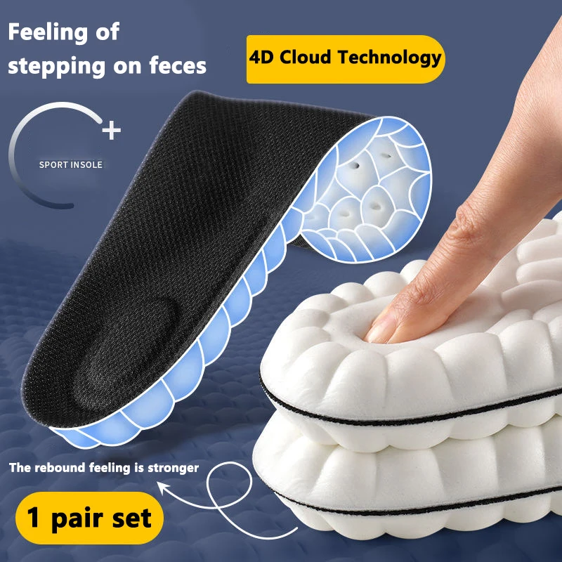 1 paar Latex Sport Einlegesohlen Weiche Hohe Elastizität Schuh Pads Orthesen Atmungsaktive Dämpfung Kissen Arch Support Einlegesohle Image