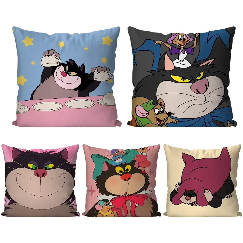 1pc Cartoon Nette L-Lucifer Katze Kissen Fall Quadrat Kissen SchlafzimmerSofaLeisure Komfort Kissen Auto Wohnzimmer Hause Dekoration 40X40 Image