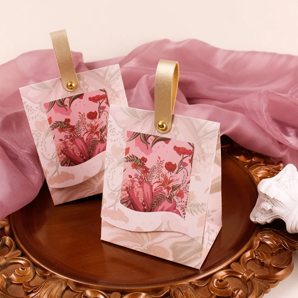 Exquisite Schmuck-Geschenktüten mit Griffen, Hochzeitsbevorzugungsbeutel für Gäste, Mini-Handtasche mit Süßigkeiten-Verpackungsbox, Party-Dekoration, Großhandel Image