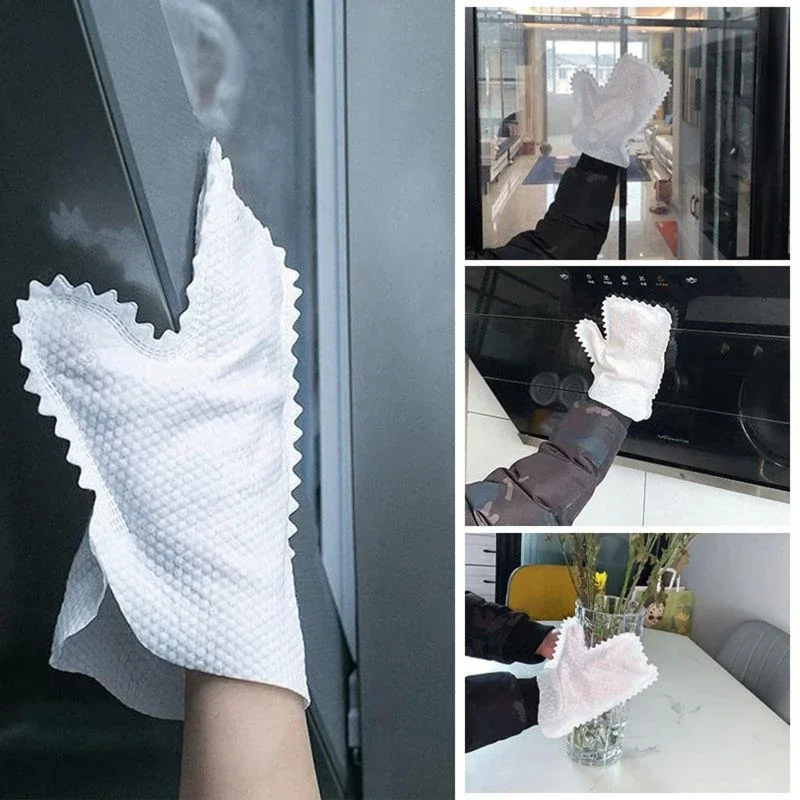 10/20 stücke Vlies Staub Reinigung Handschuhe Wiederverwendbare Fisch Skala Reinigung Duster Handschuhe Haushalt Küche Reinigung Werkzeug Image